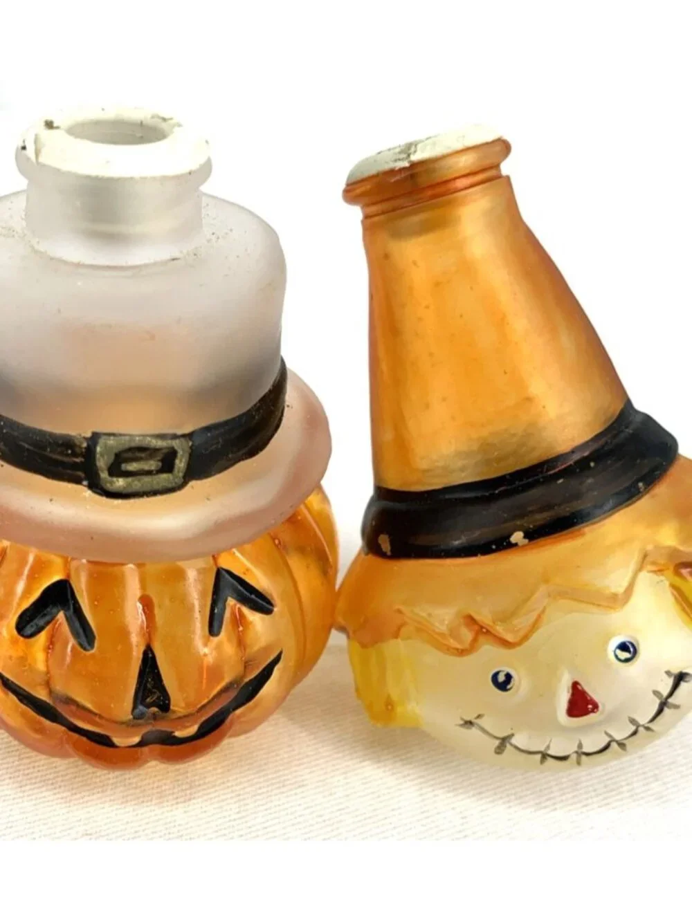 Old World Glass Halloween Ornaments String Light Covers Lot of 12 Devil Pumpkin